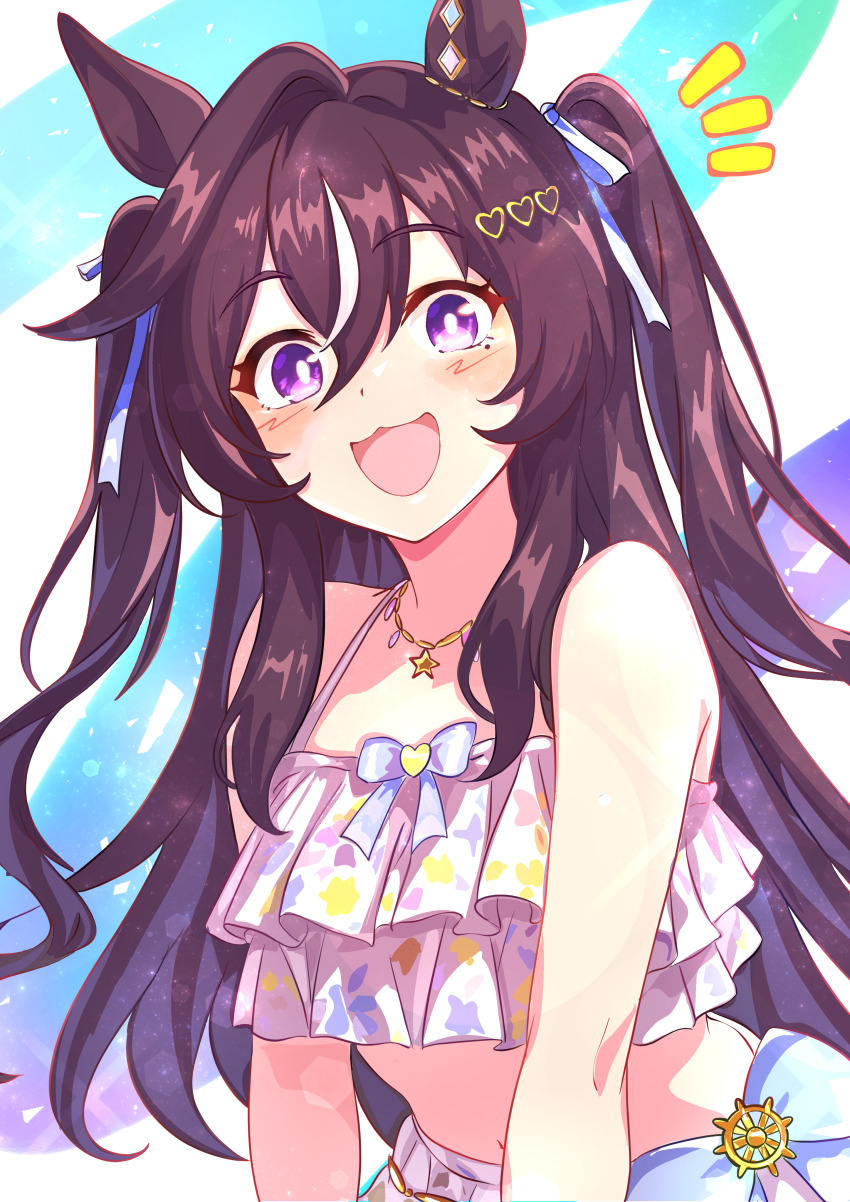 1girl, absurdres, animal_ears, bare_shoulders, bikini, bikini_skirt, blush, breasts