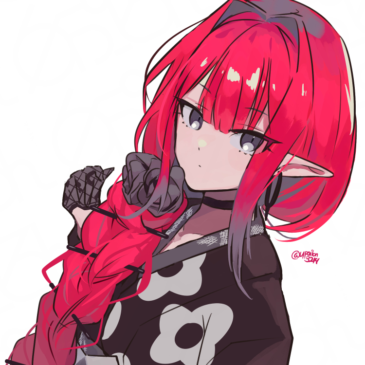 1girl, baobhan_sith_(fate), baobhan_sith_(over_the_same_sky)_(fate), black_kimono, breasts, choker, earrings, fate/grand_order