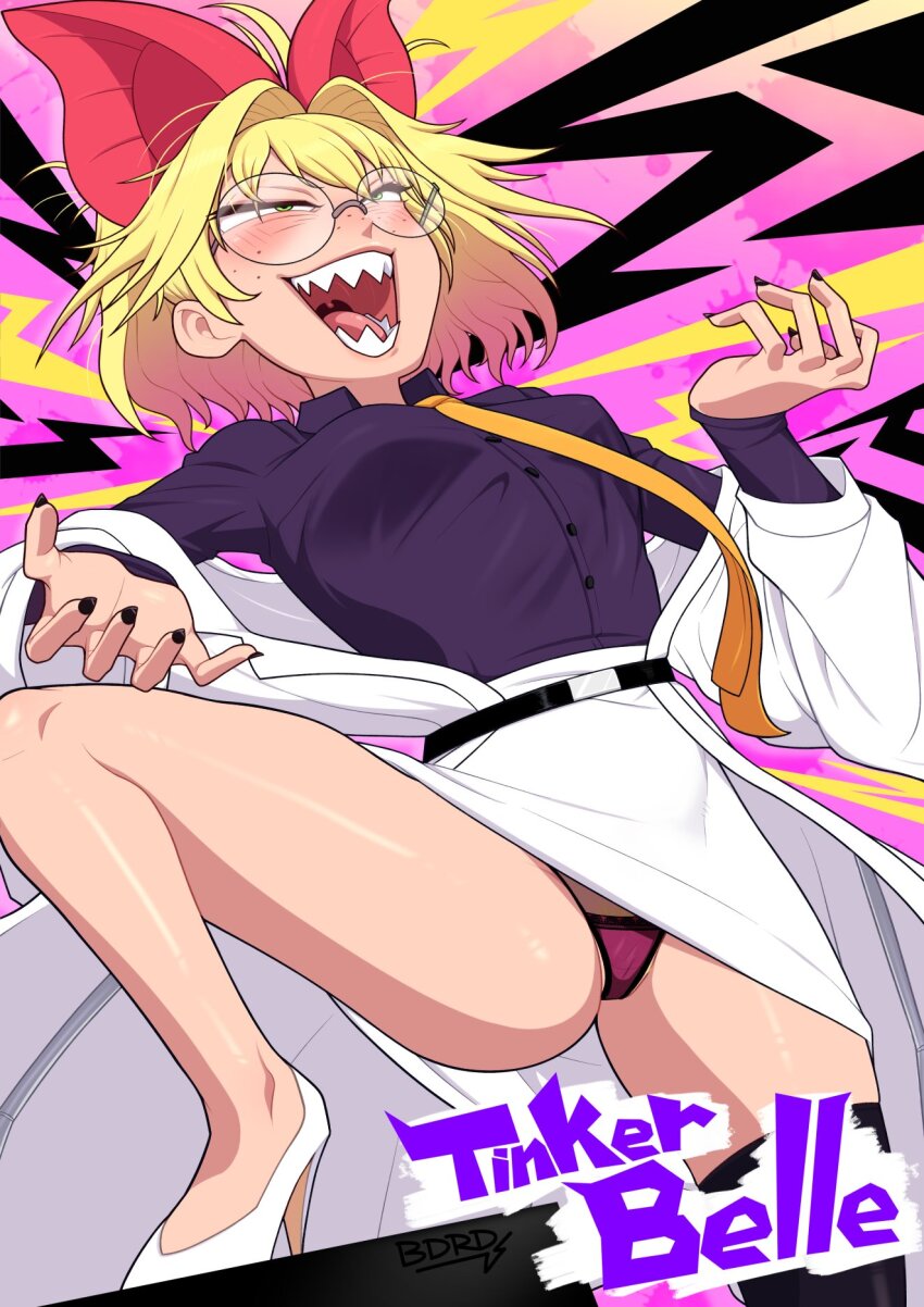 1girl, animal_ears, ass, bat_ears, bat_girl, bdrd, blonde_hair, borrowed_character