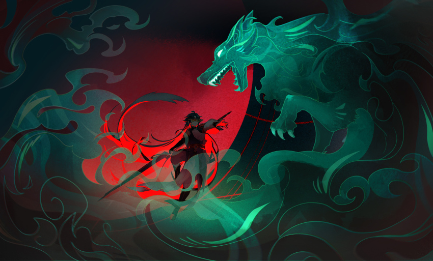 1boy, absurdres, alternate_costume, alternate_hair_length, alternate_hairstyle, aqua_hair, aqua_umbrella, armor