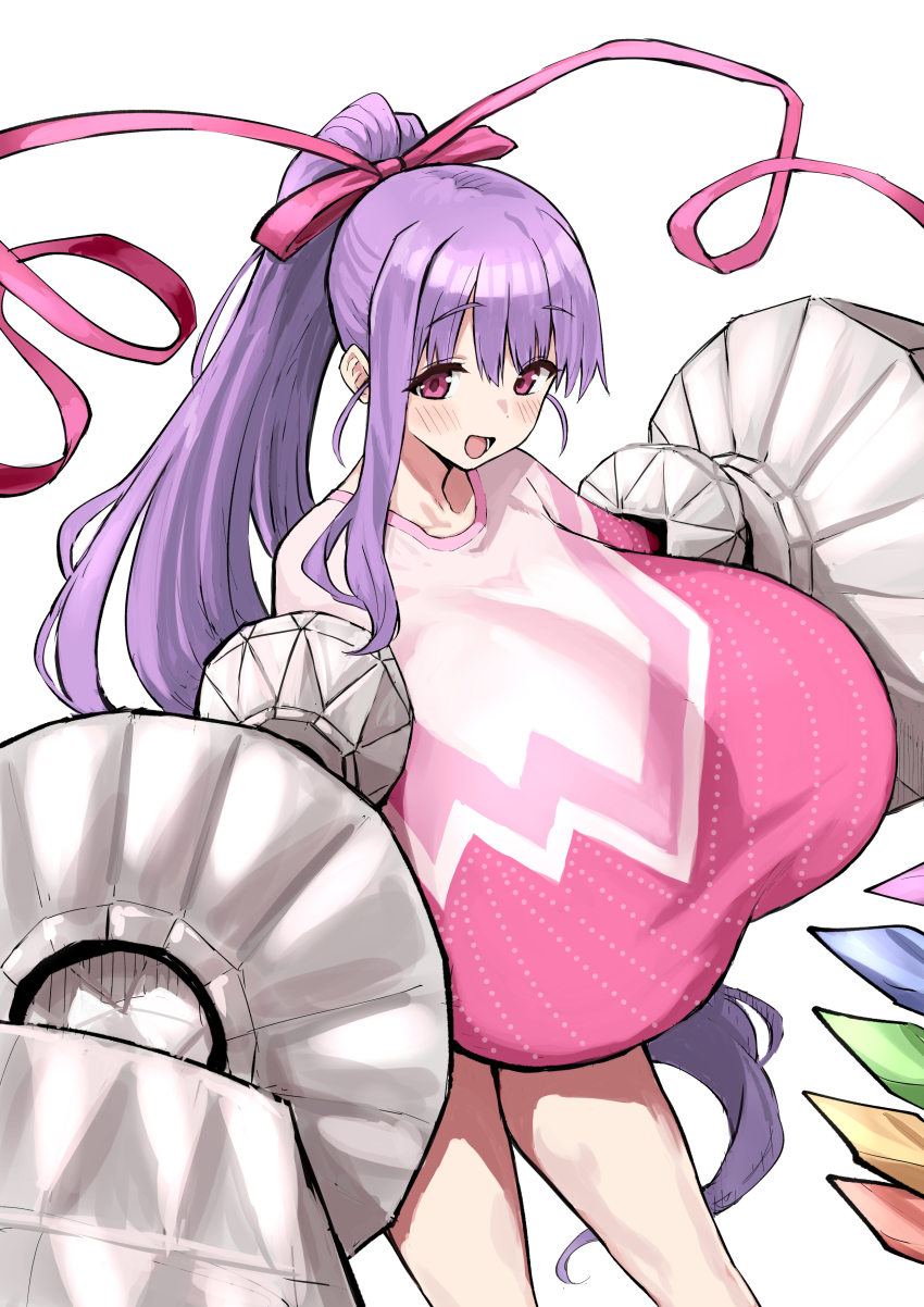 1girl, absurdres, blush, breasts, claw_(weapon), fate/grand_order, fate_(series), hair_ribbon