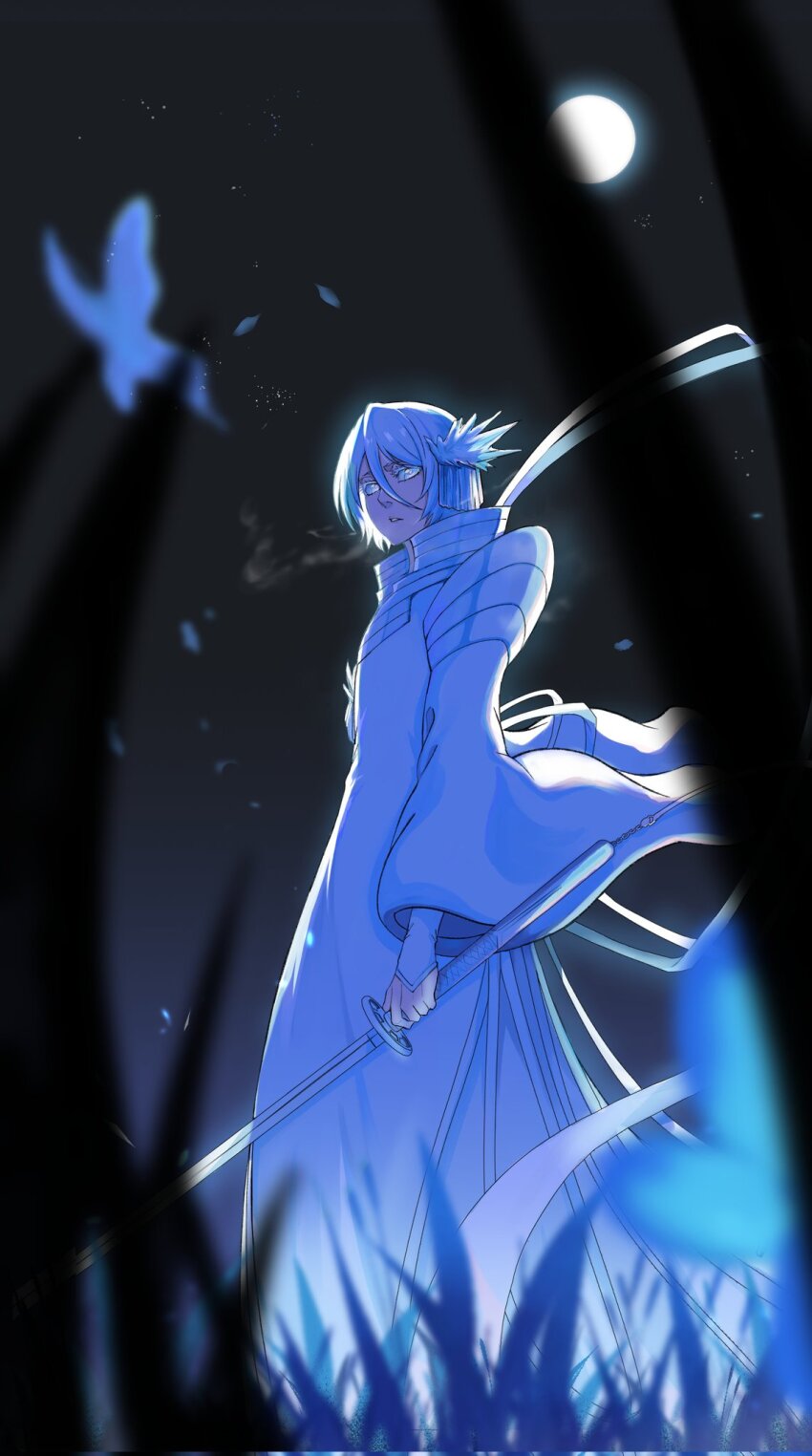 1girl, bankai, bleach, bleach:_sennen_kessen-hen, breath, bug, butterfly, collared_dress