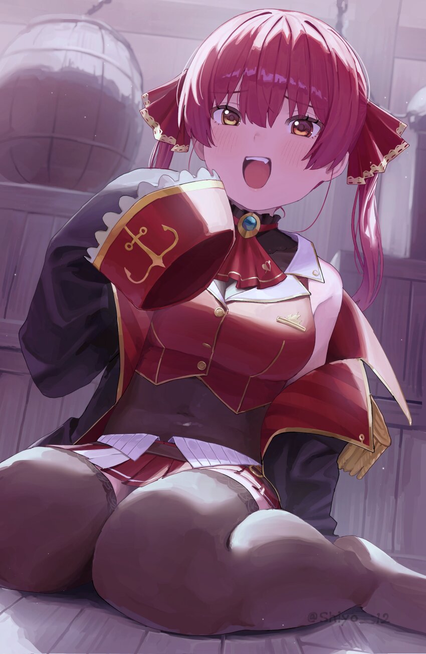 1girl, absurdres, black_coat, black_leotard, blush, coat, cropped_jacket, heterochromia