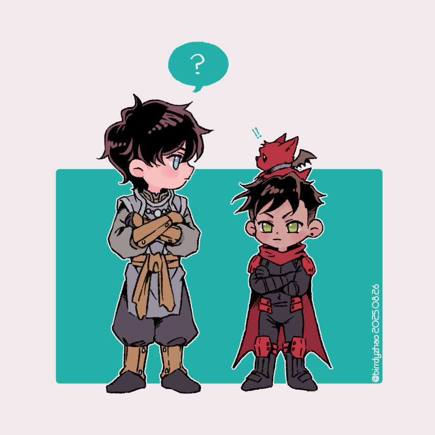 2boys, artist_name, batman_(series), belt, birdyzhao_re, black_hair, blue_eyes, bodysuit