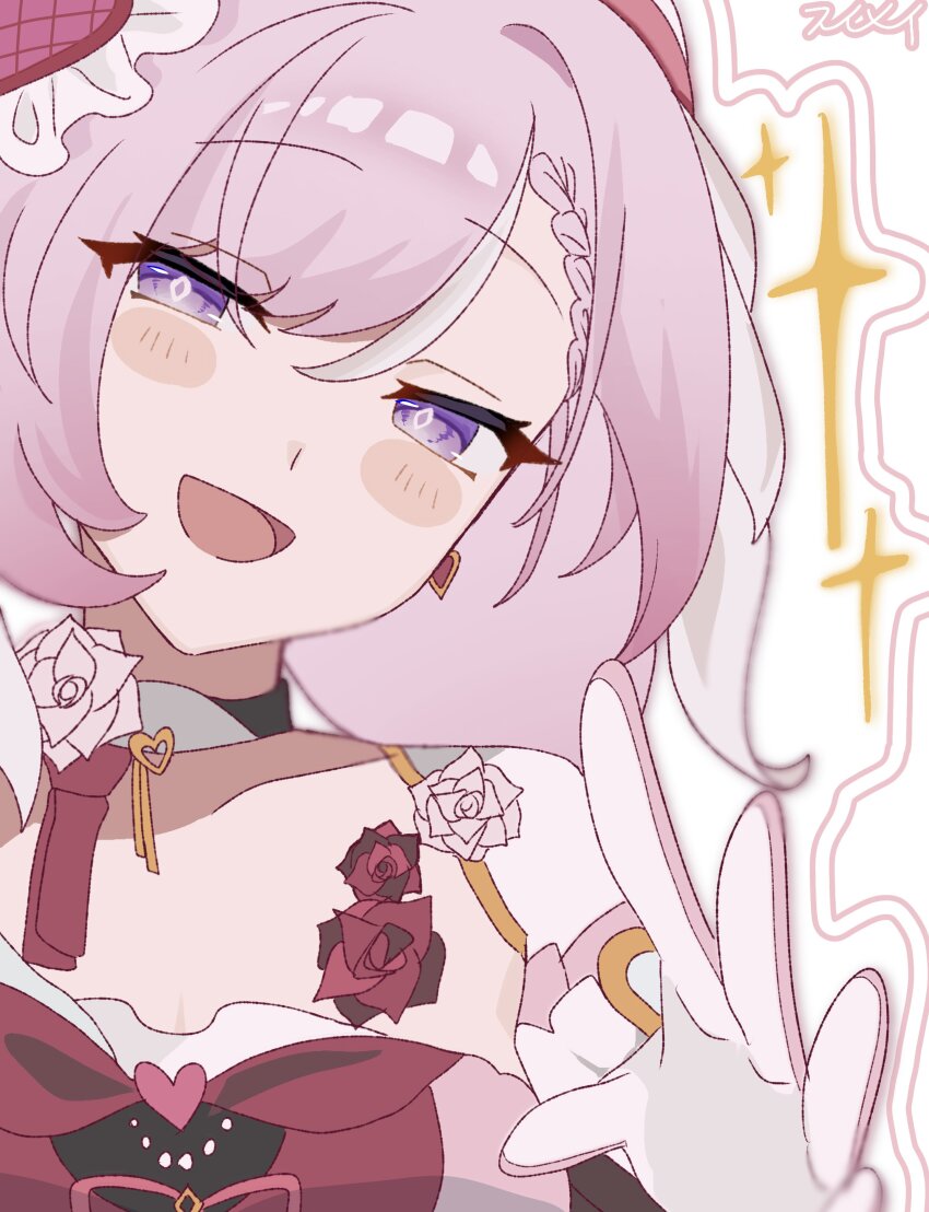 1girl, absurdres, breasts, commentary_request, diamond-shaped_pupils, diamond_(shape), dress, earrings