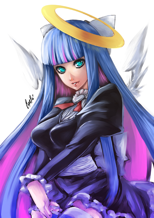 10s, 1girl, bad_anatomy, breasts, comipa, female_focus, halo, long_hair