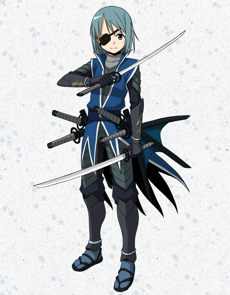 1girl, armor, blue_eyes, blue_hair, cosplay, date_masamune_(real_life)_(cosplay), date_masamune_(sengoku_basara), date_masamune_(sengoku_basara)_(cosplay)