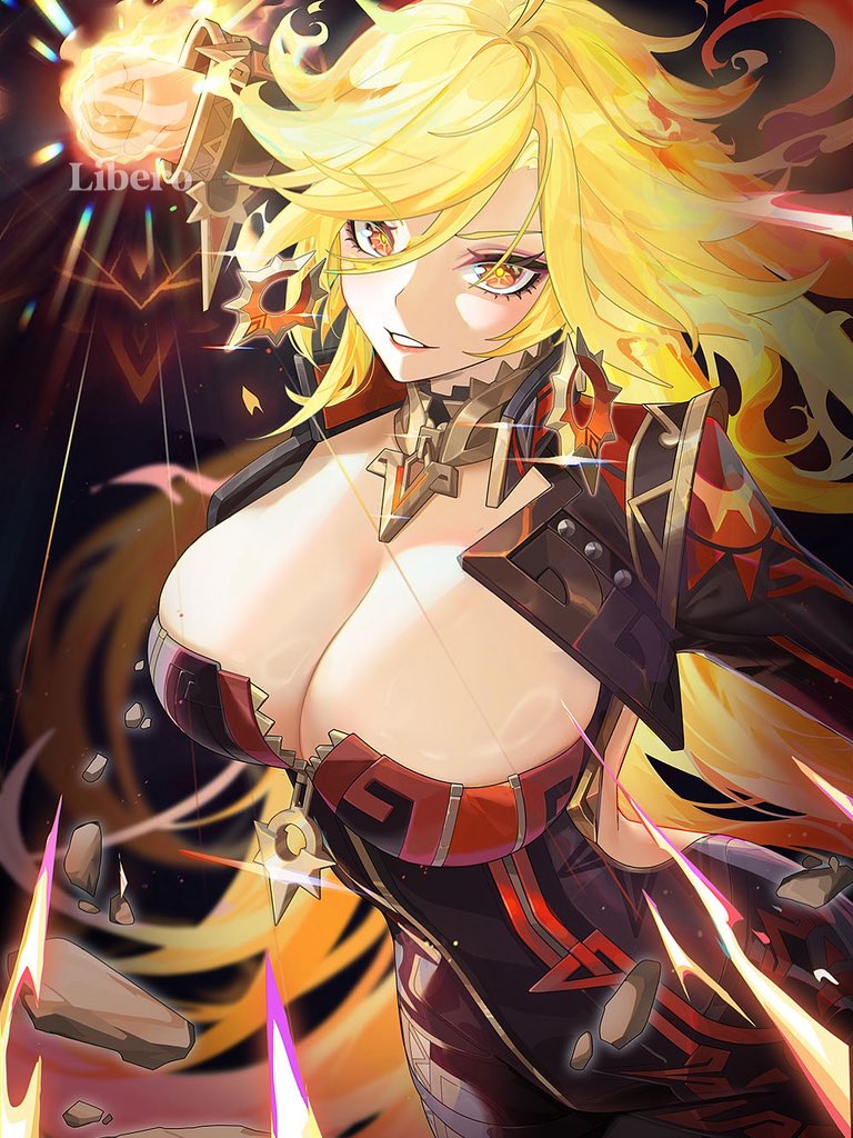 1girl, biker_clothes, bikesuit, black_bodysuit, blonde_hair, bodysuit, breasts, cleavage