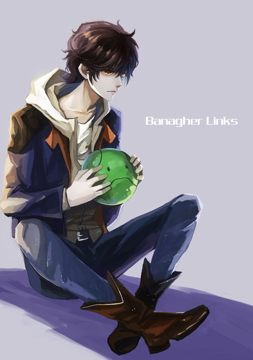 1boy, bad_id, bad_pixiv_id, banagher_links, boots, brown_eyes, brown_hair, gundam