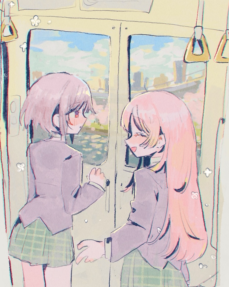 2girls, :d, ^_^, bang_dream!, bang_dream!_it's_mygo!!!!!, blazer, blush, chihaya_anon