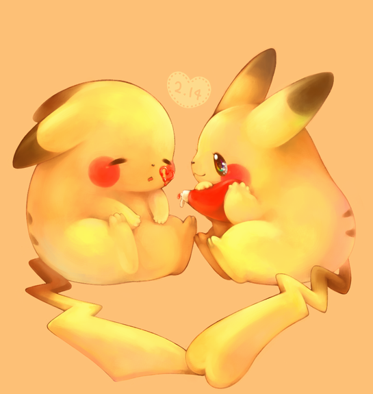 closed_eyes, closed_mouth, commentary_request, dated, gen_1_pokemon, heart, holding, ketchup, ketchup_bottle, kumt_8, nintendo, no_humans, open_mouth, pikachu, pokemon, pokemon_(creature), pokemon_focus, simple_background, sleeping, smile, yellow_background