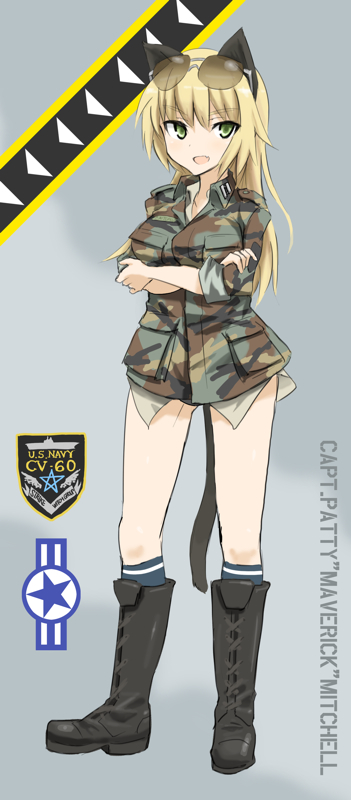 1girl, animal_ears, artistic_error, bad_id, bad_pixiv_id, boots, brown_eyes, camouflage