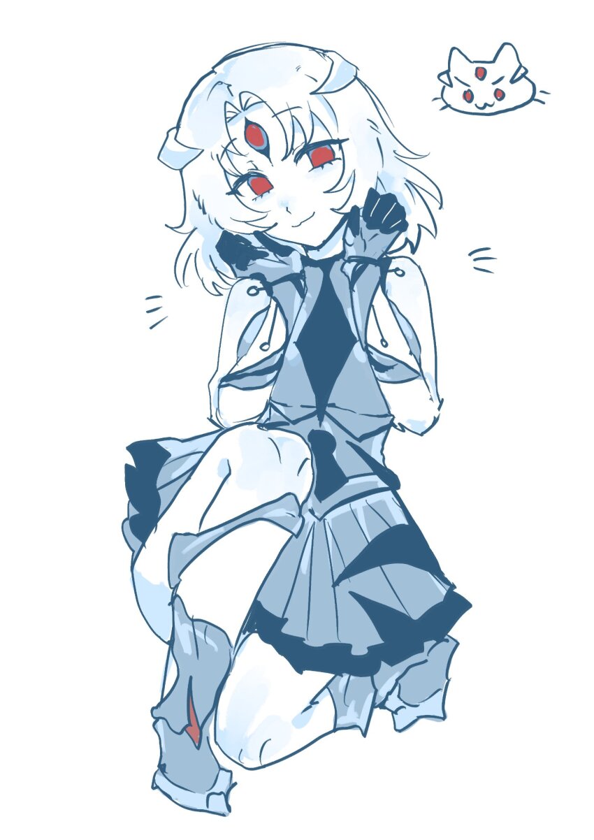 1girl, :3, animal, animalization, ankle_boots, assault_lily, bare_shoulders, black_gloves