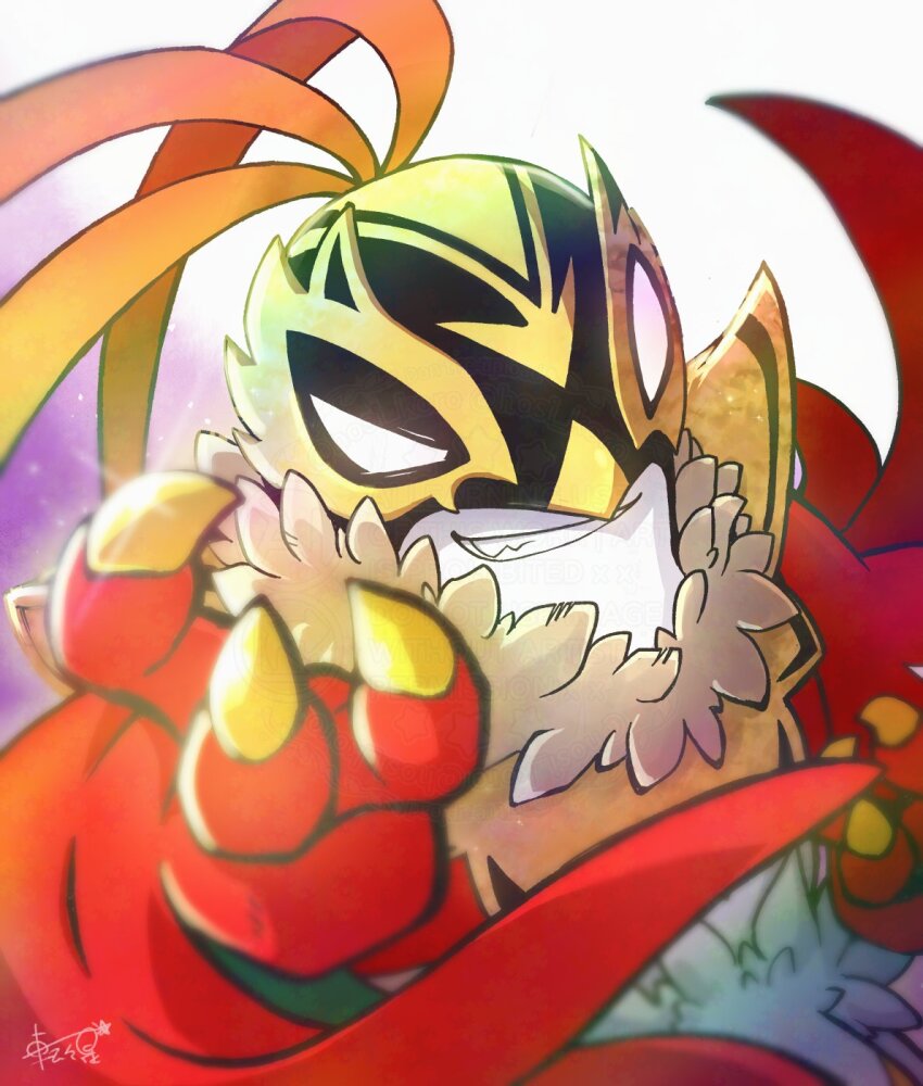 1other, bird, blank_eyes, claws, clenched_teeth, facing_viewer, feathers, furry