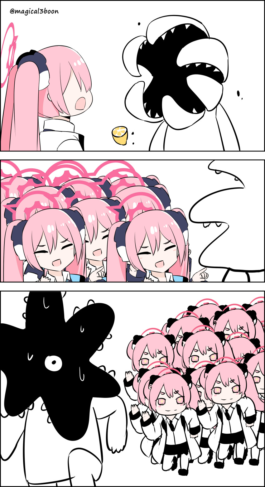 +_+, 6+girls, absurdres, blue_archive, blue_archive_2025_hack, clone, food, freaky_satono_diamond_(meme)