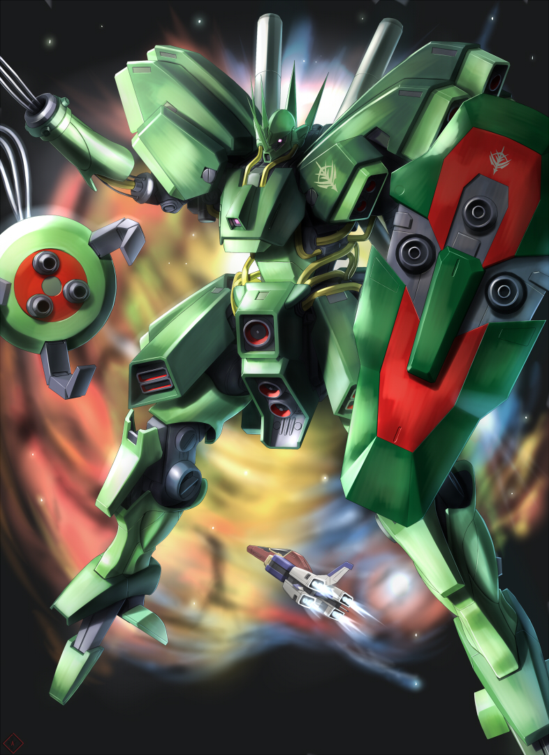 claws, core_fighter, gundam, gundam_zz, hamma_hamma, no_humans, raybar, shield