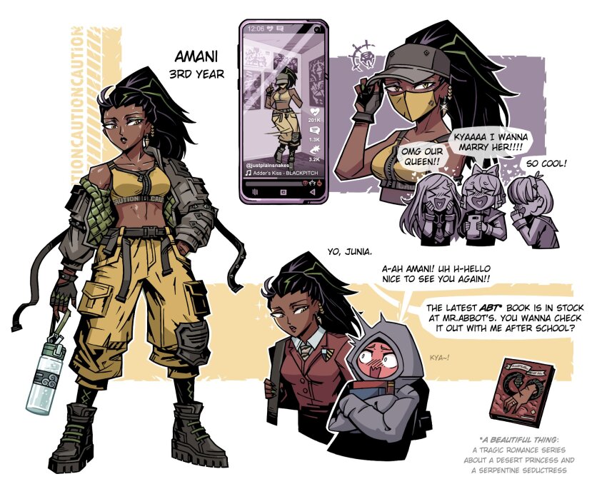 5girls, black_hair, book, boots, bottle, commentary, darkest_dungeon, english_commentary