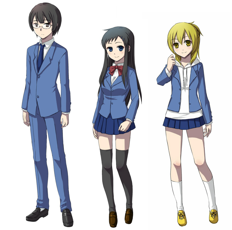 1boy, 2girls, black_hair, blonde_hair, durarara!!, genderswap, genderswap_(ftm), genderswap_(mtf)