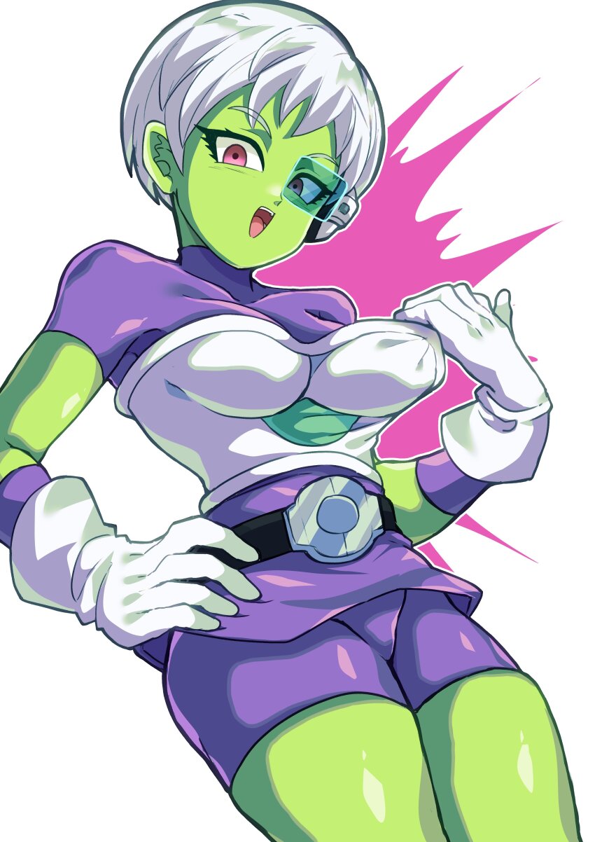 1girl, :d, absurdres, armor, belt, black_belt, bracelet, breasts