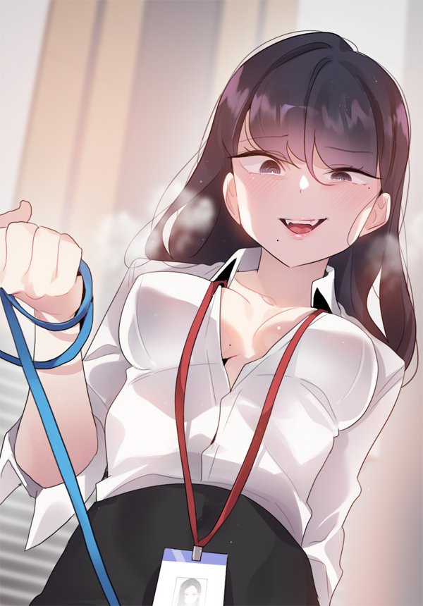 1girl, a_pervert's_daily_life, alicecrazy, black_eyes, black_hair, black_skirt, breasts, character_request