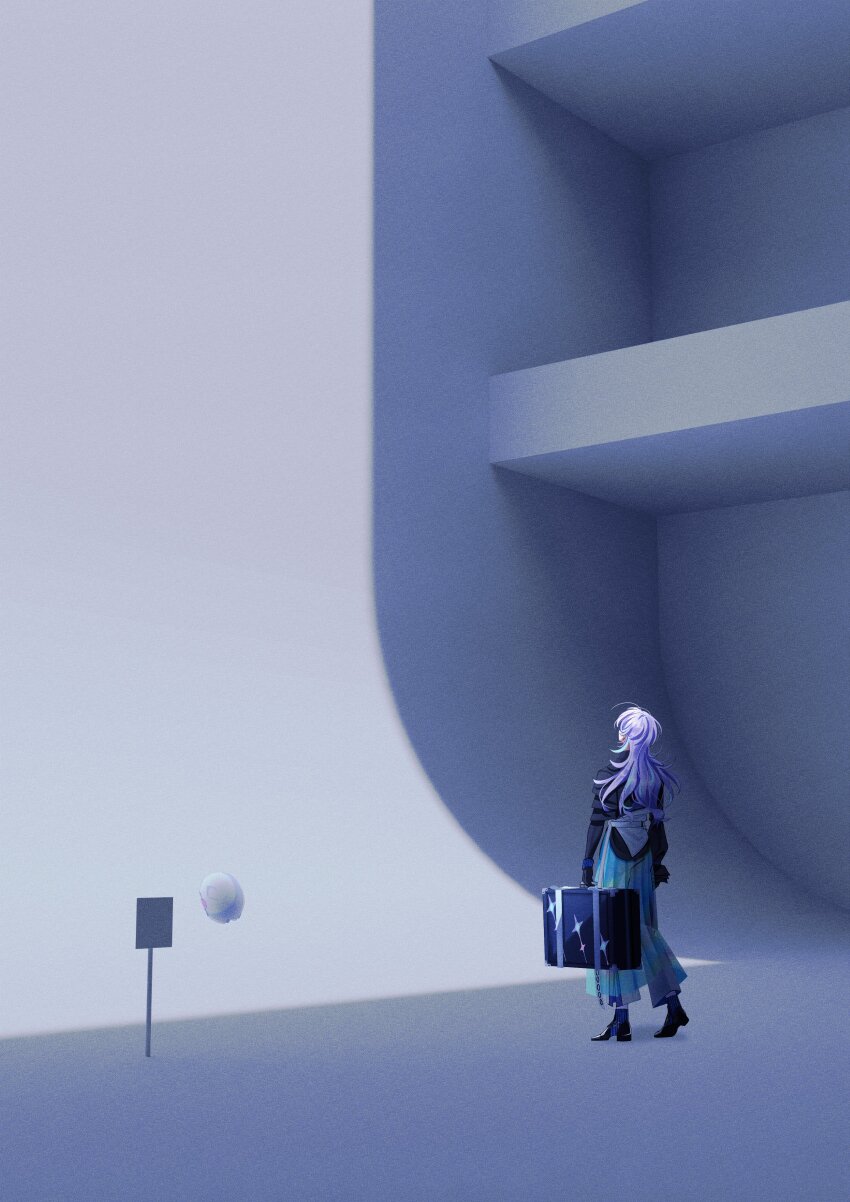 1boy, 1girl, 404_4628, absurdres, black_gloves, from_behind, gloves, highres