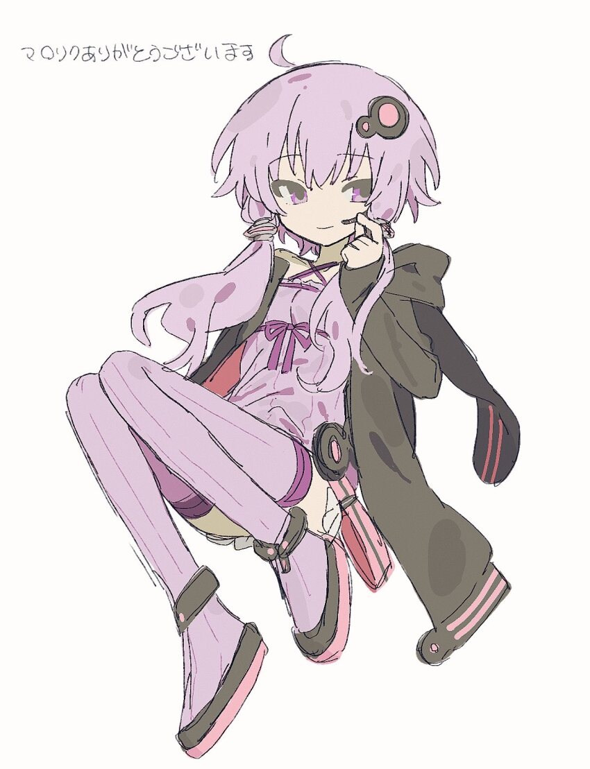 1girl, ahoge, animal_hood, black_hoodie, black_jacket, boots, closed_mouth, criss-cross_halter