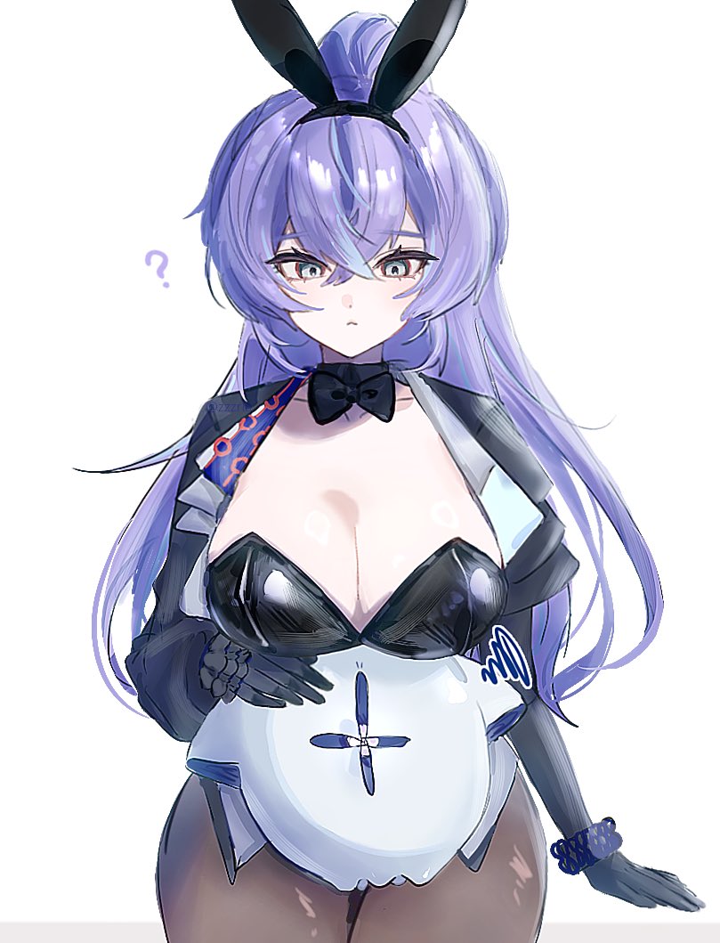 1girl, ?, animal_ears, black_bow, black_bowtie, black_gloves, black_jacket, black_leotard