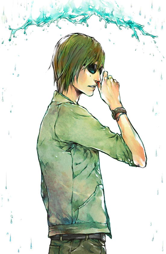 00s, blood, brown_hair, gantz, mole, sakata_kenzo, sunglasses