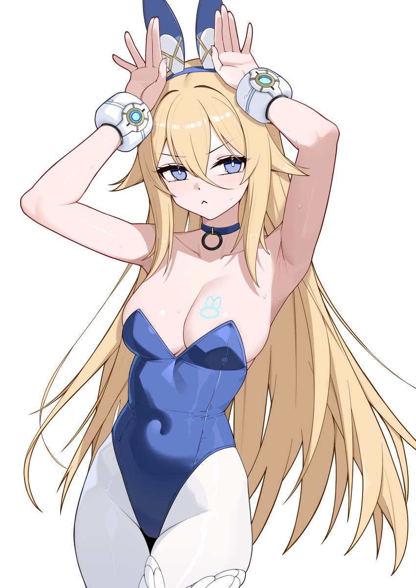 1girl, :<, absurdres, armpits, arms_up, azur_lane, bayard_(azur_lane), bayard_(the_most_treacherous_trial)_(azur_lane)