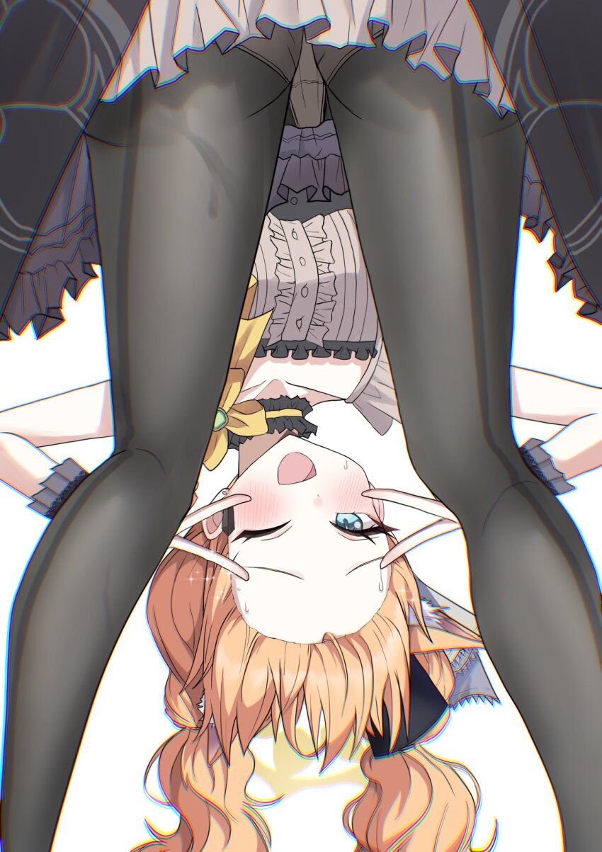 blonde_hair, blue_archive, breasts, double_v, halo, highres, long_hair, looking_at_viewer