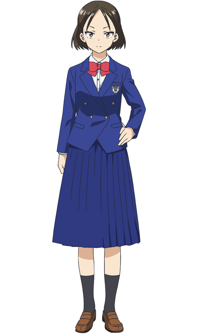 1girl, anime_coloring, ao_no_orchestra, black_socks, blazer, blue_jacket, blue_skirt, bow