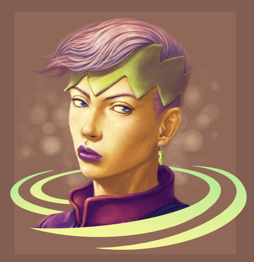 1boy, absurdres, bishounen, blue_eyes, brown_background, commentary_request, cropped_shoulders, earrings