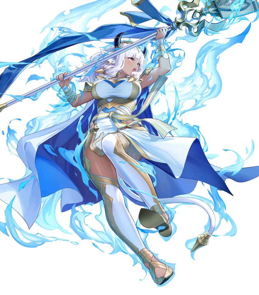 1girl, animal_ears, ash_(borrowed_power)_(fire_emblem), ash_(fire_emblem), ass, attack, aura, blue_cape