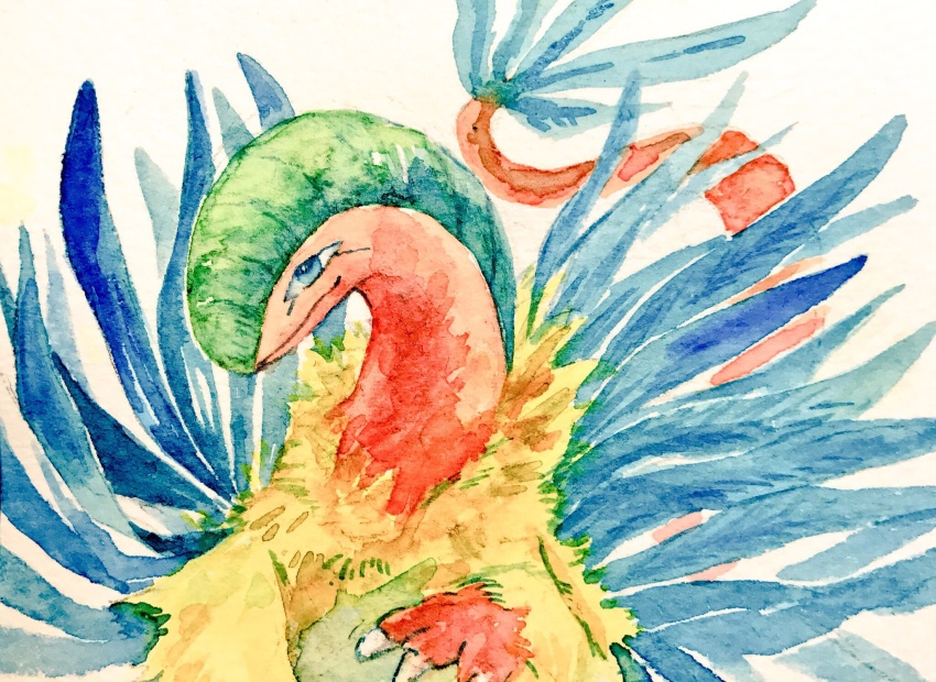 animal_focus, archeops, blue_eyes, claws, closed_mouth, commentary_request, gen_5_pokemon, highres