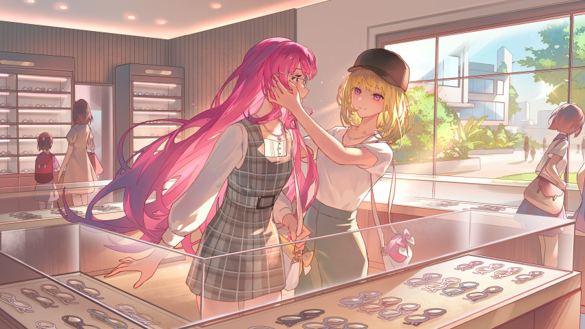 4others, 5girls, absurdres, acr_(dash), adjusting_another's_eyewear, bag, bang_dream!, bang_dream!_it's_mygo!!!!!