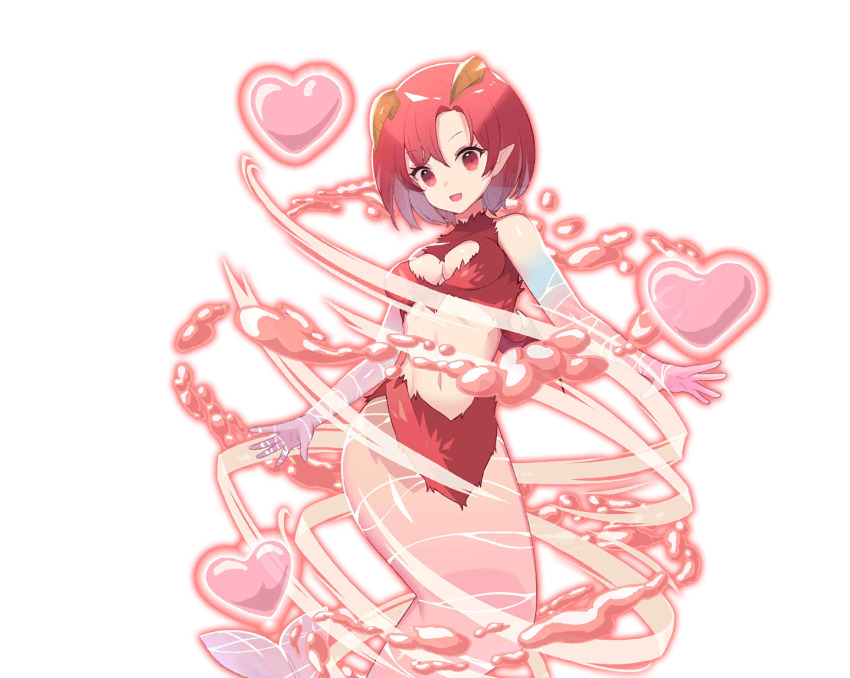 fur_bikini, heart, horns, line:_monster_farm, mermaid, monster_farm, monster_girl, official_art