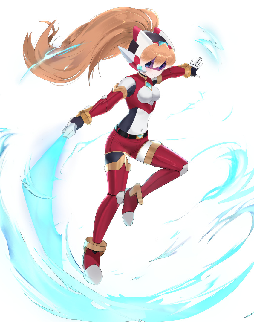 1girl, absurdres, alternate_costume, arm_belt, armor, belt, blonde_hair, blue_eyes