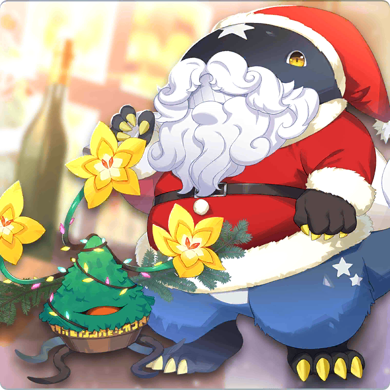 christmas, christmas_tree, gujilaus_(monster_farm), hat, land_whale, line:_monster_farm, mitsuboshiso_(monster_farm), monster