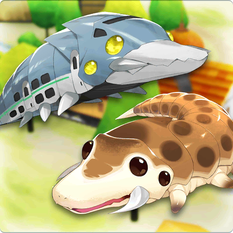 bug, coronet_(monster_farm), line:_monster_farm, monster, monster_farm, multiple_eyes, official_art, tram_(monster_farm), worm_(monster_farm)