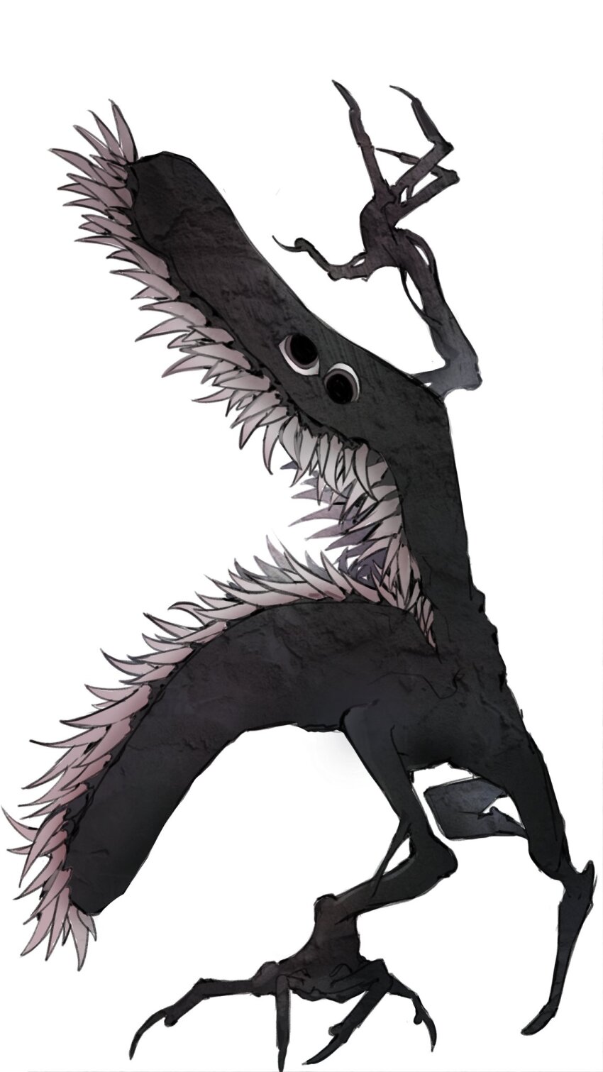 anatomical_nonsense, black_skin, colored_skin, dilated_pupils, full_body, highres, monster, nameno92372763