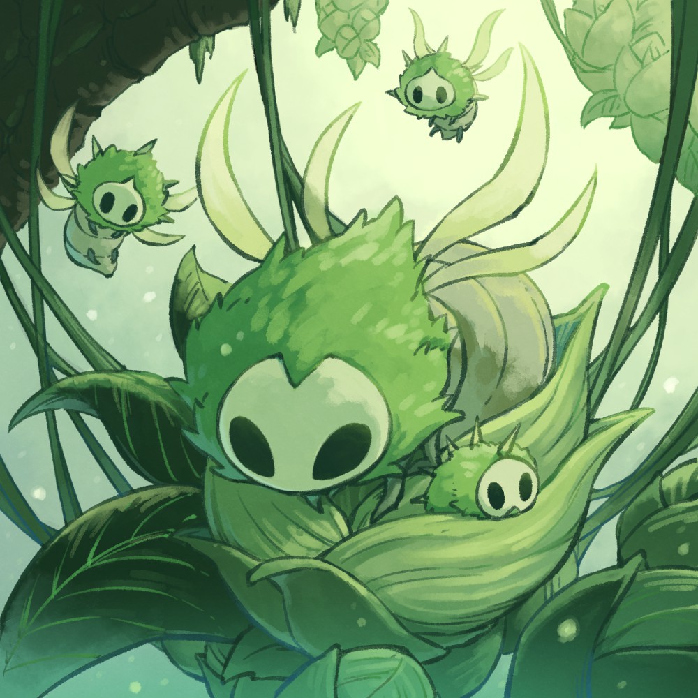 bug, character_request, flying, fuifui, green_fur, hollow_eyes, hollow_knight, hollow_knight:_silksong
