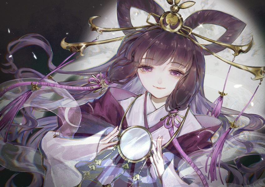 1girl, absurdres, alternate_costume, black_sky, bow-shaped_hair, cardcaptor_sakura, closed_mouth, daidouji_tomoyo