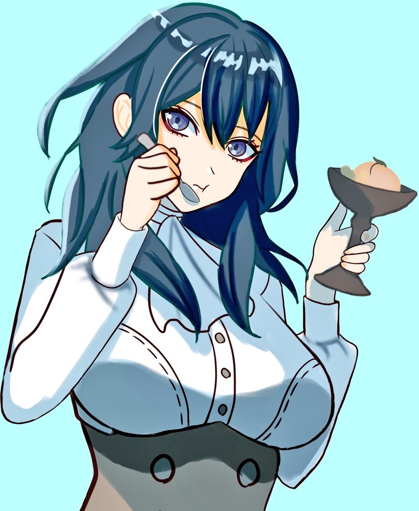 1girl, alternate_costume, blue_eyes, blue_hair, breasts, closed_mouth, female_byleth_(fire_emblem), fire_emblem