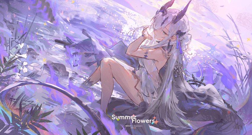 1girl, aqua_eyes, arknights, art_relay, artist_collaboration, bad_bilibili_link, bad_link, chinese_commentary