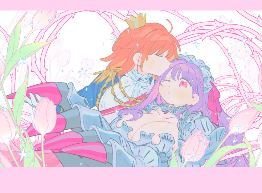 2girls, :o, armor, breasts, closed_eyes, commentary, fate/grand_order, fate_(series)