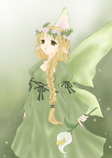 1girl, aries_end, blonde_hair, braid, closed_mouth, commentary_request, cowboy_shot, dress