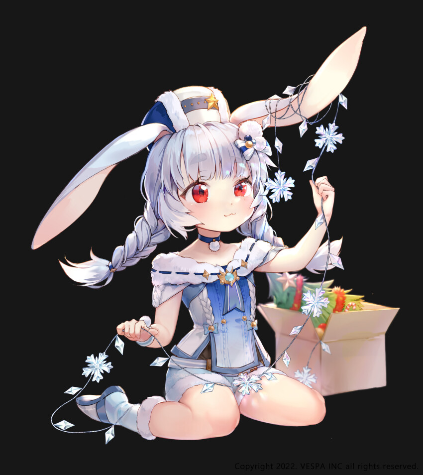 1girl, :3, absurdres, animal_ears, belt, blue_belt, blue_boots, blue_bow