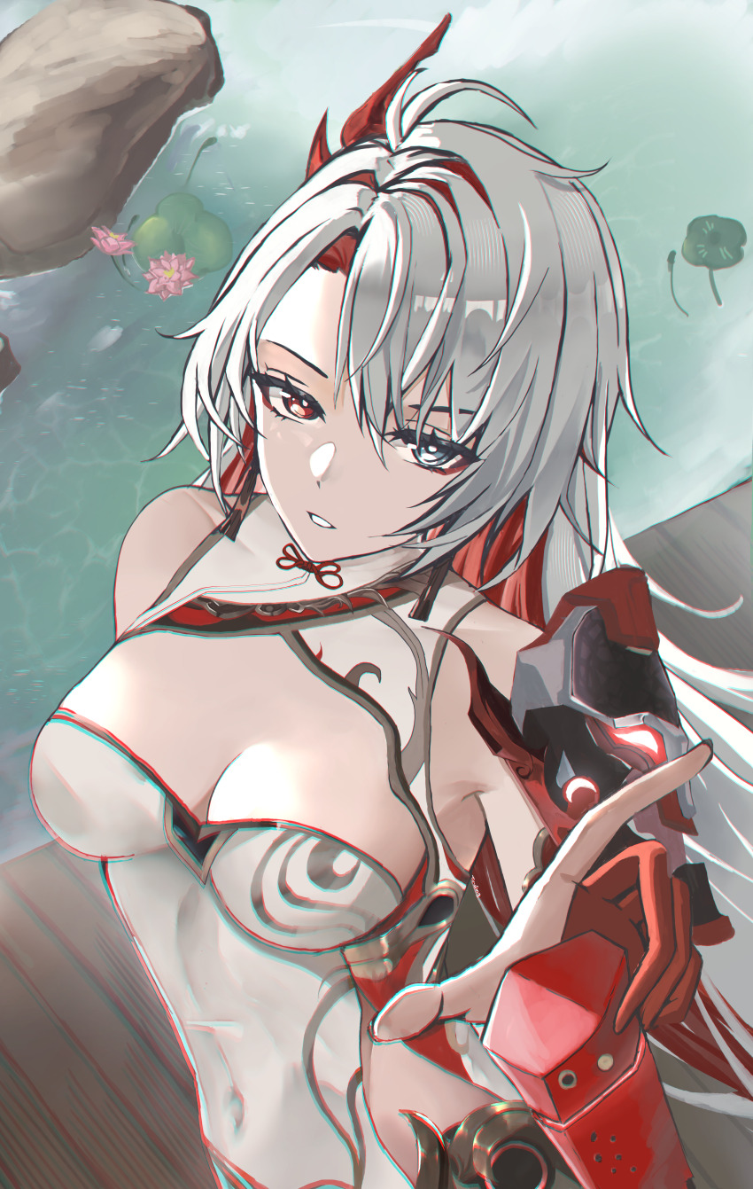 1girl, absurdres, alpha:_crimson_weave_(pgr), alpha:_crimson_weave_(vow_of_dragon)_(pgr), alpha_(pgr), blue_eyes, breasts, bridge