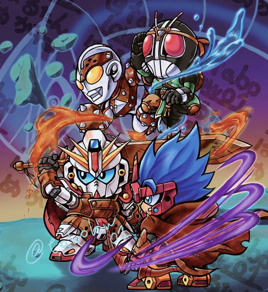 armor, ball_and_chain_(weapon), barutan, belt, chain, compati_hero, crossover, f91_gundam