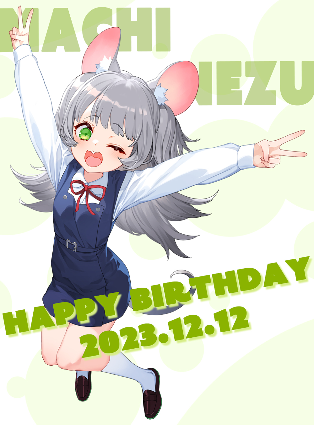 1girl, ;d, animal_ears, arms_up, belt, blue_belt, blush, breasts